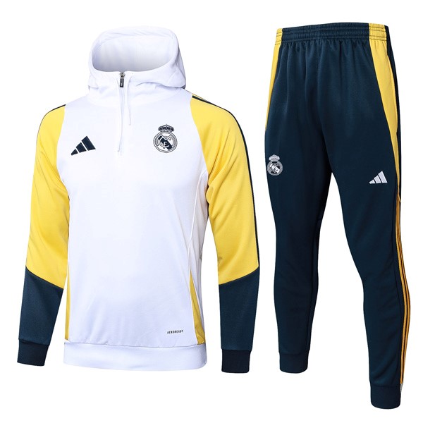 Sudadera Con Capucha Real Madrid 2024-2025 Blanco Amarillo 2